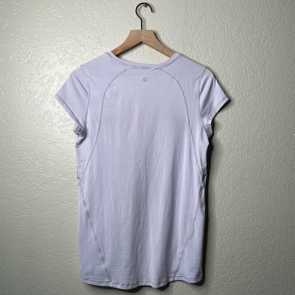 Lululemon Another Mile Short Sleeve Heathered Sheer Lilac Workout Top - Picture 9 of 12